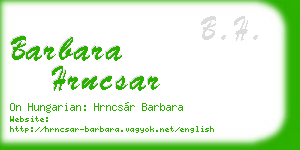 barbara hrncsar business card